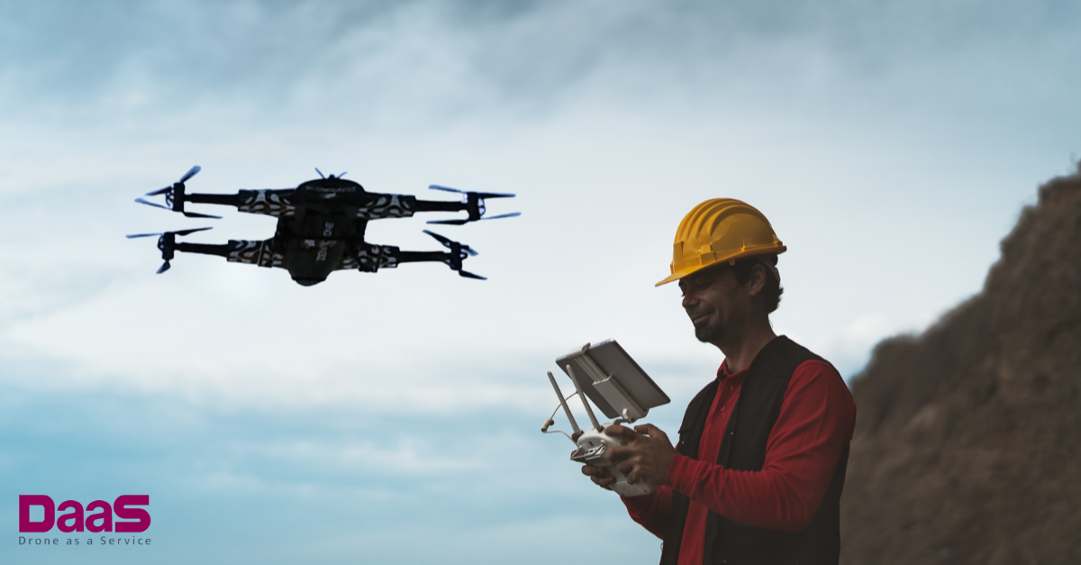 Person operating a drone outdoors during aerial inspection